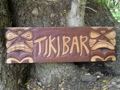 Tiki Bar Tiki Sign 24 Brown Hand Carved Painted Hut Decor