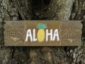 Aloha Pineapple Antique Finish 24 Tiki Sign Bar Decor