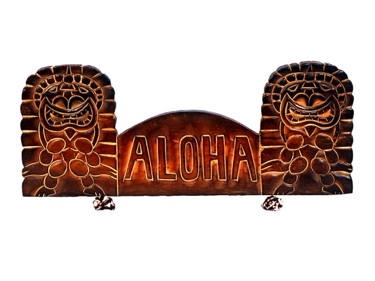 Welcome Tiki Sign Aloha 20 Antique Finish