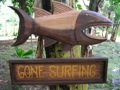 Gone Surfing Shark Attack Sign Surf Decor-Tiki Bar Decor