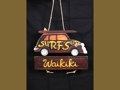 Surf'S Up Waikiki Woody Car Sign Tiki Bar Decor