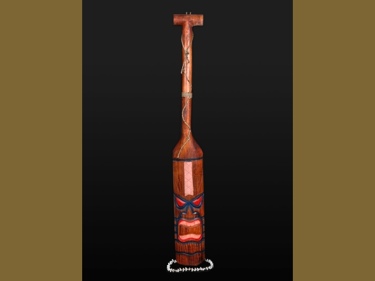HAWAIIAN PADDLE TIKI DESIGN 46 INCHES TREASURE CRAFT