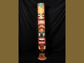 DOUBLE HEADED TIKI MASK TOTEM 5 FT W  STAND