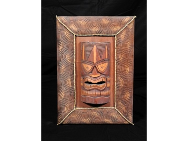 Framed Tiki Mask 22 X 15 Island Decor