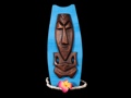 Easter Island Tiki Shield 16 Blue Background