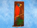 BIRD PALM LEAF RELIEF 20 CARVED PAINTED OCEANIC ART