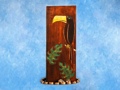 Bird Monstera Leaf Relief 12 Carved Painted Oceanic Art