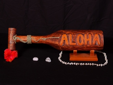 PADDLE ALOHA DESIGN 22 ANTIQUE FINISH HAWAII DECOR