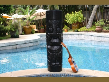 Easter Island Tiki Black Tiki Totem 40 Hawaiian Decor