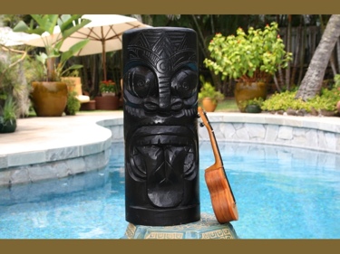 Maori Black Tiki Totem 20 Pop Art Tiki Decor