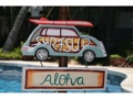 Surf'S Up Aloha Woody Car Sign Surf Decor