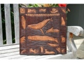 Whale Scene Antique Finish Wooden Relief