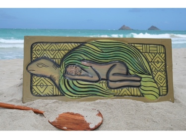 TURTLE HONU SLEEPING BEAUTY 30 X 15 ENDANGERED SPECIES