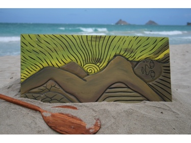 THE MOKULUA'S GODDESS 30 X 15 PRIMITIVE TIKI ART