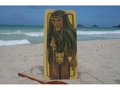 POLYNESIAN CAT WOMAN 30 X 15 PRIMITIVE TIKI ART