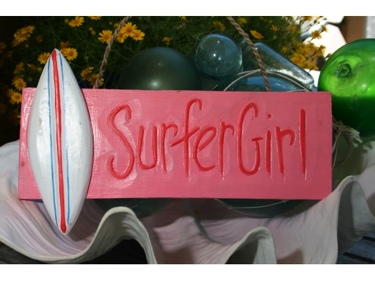 SURFER GIRL SURF SIGN 14 COASTAL DECOR