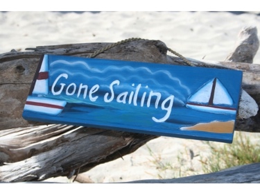 GONE SAILING NAUTICAL SIGN 14 COASTAL decor