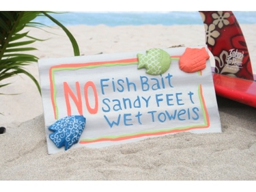 NO FISH BAIT SANDY FEET WET TOWELS BEACH SIGN 14 BEACH decor