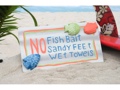 No Fish Bait Sandy Feet Wet Towels Beach Sign 14 Beach Decor