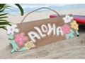 Vintage Hawaii Aloha Flowers Tiki Bar Sign 12 Island Decor