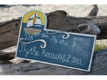 By The Sea By The Sea Sail Boat Sign 14 Nautical Lighthouse Decor