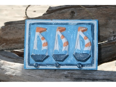 SAIL BOAT HANGER RUSTIC BLUE NAUTICAL 10 NAUTICAL decor