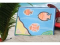 FISH SEA TREASURES PANEL 16 CARVED PAINTED NAUTICAL decor