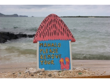 Pink Please Remove Your Slippers Hut Sign 12 Hawaii Gifts