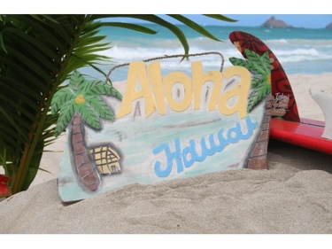 Aloha Hawaii Vintage Palm Sign 20 Tropical Decor