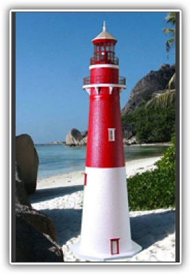 5 Foot Barnegat Deluxe Stucco Lighthouse