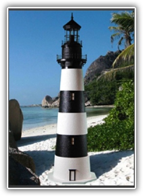 3 Foot Bodie Deluxe Stucco Lighthouse
