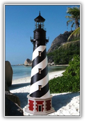 5 Foot Cape Hatteras Deluxe Stucco Lighthouse