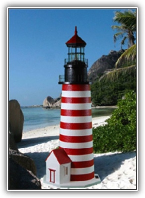 4 Foot West Quoddy Deluxe Stucco Lighthouse