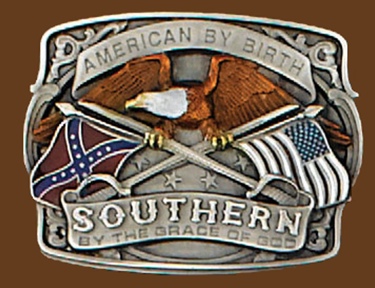 American By Birth/Southern by the Grace of God Buckle 3 x 2-1/4