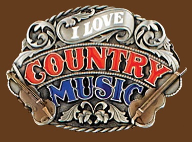I love Country Music Belt Buckle Enamel 3-1/4 x 2-1/4