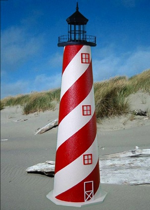 5 Foot American E-Line Stucco Lighthouse