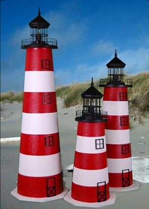 5 Foot Assateague E-Line Stucco Lighthouse