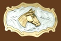 Horsehead German Silver Belt Buckle 3-1/4 x 2