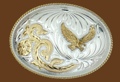 German Silver Eagle Belt Buckle 5 x 3-3/4