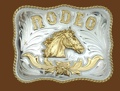RODEO Horsehead German Silver Buckle 4x 3