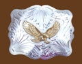 German Silver Eagle Belt Buckle 4 x 3-1/4