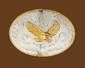 German Silver Eagle Belt Buckle 4-1/4 x 3