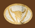 German Silver Steer Head Belt Buckle 4-1/4 x 3