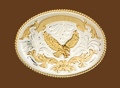 German Silver Eagle Trophy Belt Buckle 4-1/4 x 3