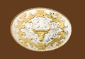z German Silver Longhorn Belt Buckle 4-1/4 x 3 z