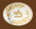 German Silver Walking Horse/Rider Belt Buckle 5 x 3-3/4