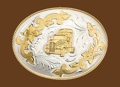 German Silver Truck Cab Belt Buckle 5 x 3-3/4