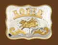 German Silver RODEO Bullrider Belt Buckle 5x4