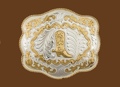 Extra Large German Silver Boot Belt Buckle 6 x 5