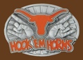 U of Texas Hook em Horns NCAA Belt Buckle 3-1/2 x 2-1/2